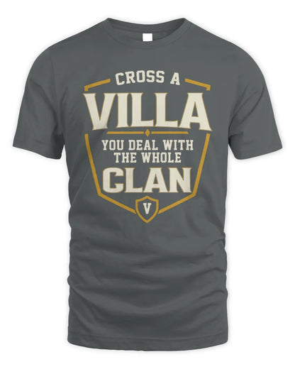 VILLA NT1-K008 Cross A/An NAME, You Deal With the Whole Clan | Personalized Vintage T-Shirt - Unisex Standard T-Shirt - Charcoal