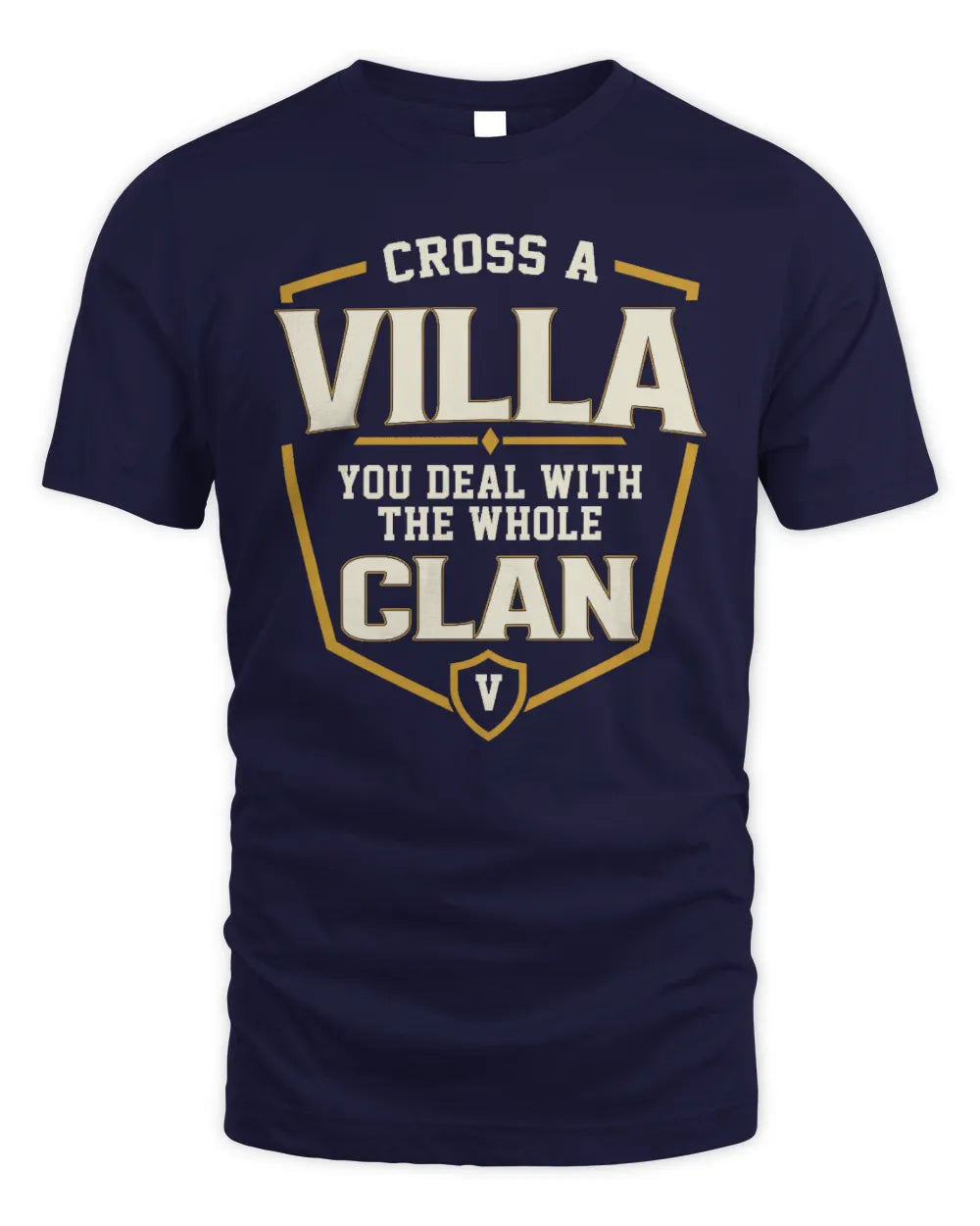 VILLA NT1-K008 Cross A/An NAME, You Deal With the Whole Clan | Personalized Vintage T-Shirt - Unisex Standard T-Shirt - Navy