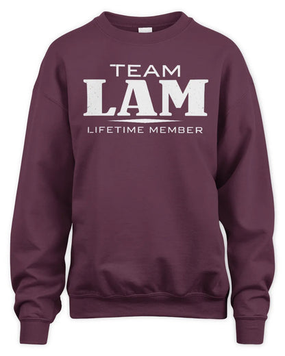 LAM BL62-K4-128 - Personalized “Team NAME Lifetime Member” - Unisex Sweatshirt - Maroon