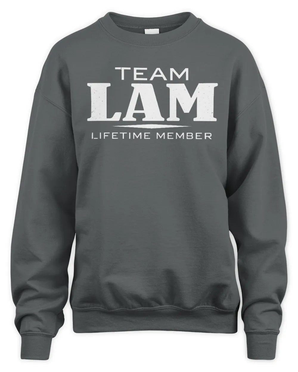 LAM BL62-K4-128 - Personalized “Team NAME Lifetime Member” - Unisex Sweatshirt - Charcoal