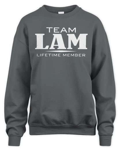 LAM BL62-K4-128 - Personalized “Team NAME Lifetime Member” - Unisex Sweatshirt - Charcoal