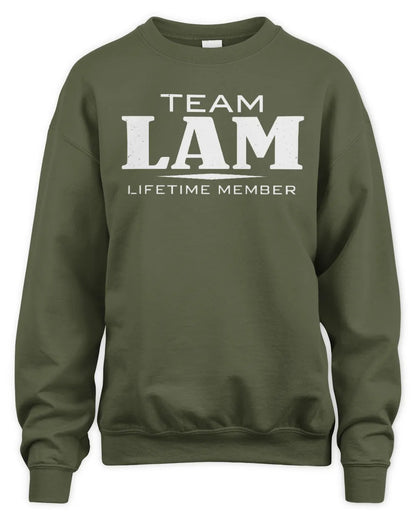 LAM BL62-K4-128 - Personalized “Team NAME Lifetime Member” - Unisex Sweatshirt - Military Green