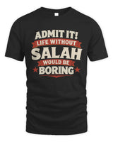 SALAH P4 KT003 Personalized Funny Quote Apparel “Life Without NAME Would Be Boring” - Unisex Standard T-Shirt - Black