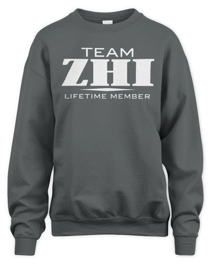 ZHI BL62-K4-128 - Personalized “Team NAME Lifetime Member” - Unisex Sweatshirt - Charcoal