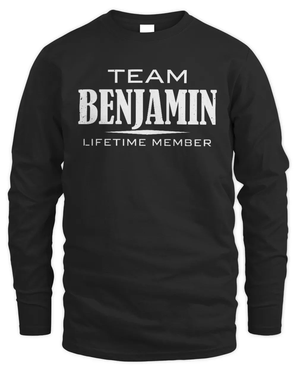 BENJAMIN BL62-K4-128 - Personalized “Team NAME Lifetime Member” - Men's Long Sleeved T-Shirt - Black