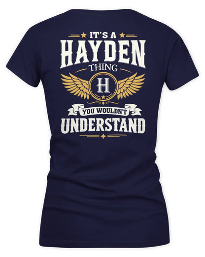 HAYDEN KT06-M008 It’s a [NAME] Thing – You Wouldn’t Understand | Personalized Vintage T-Shirt - Women's V-Neck T-Shirt - Navy