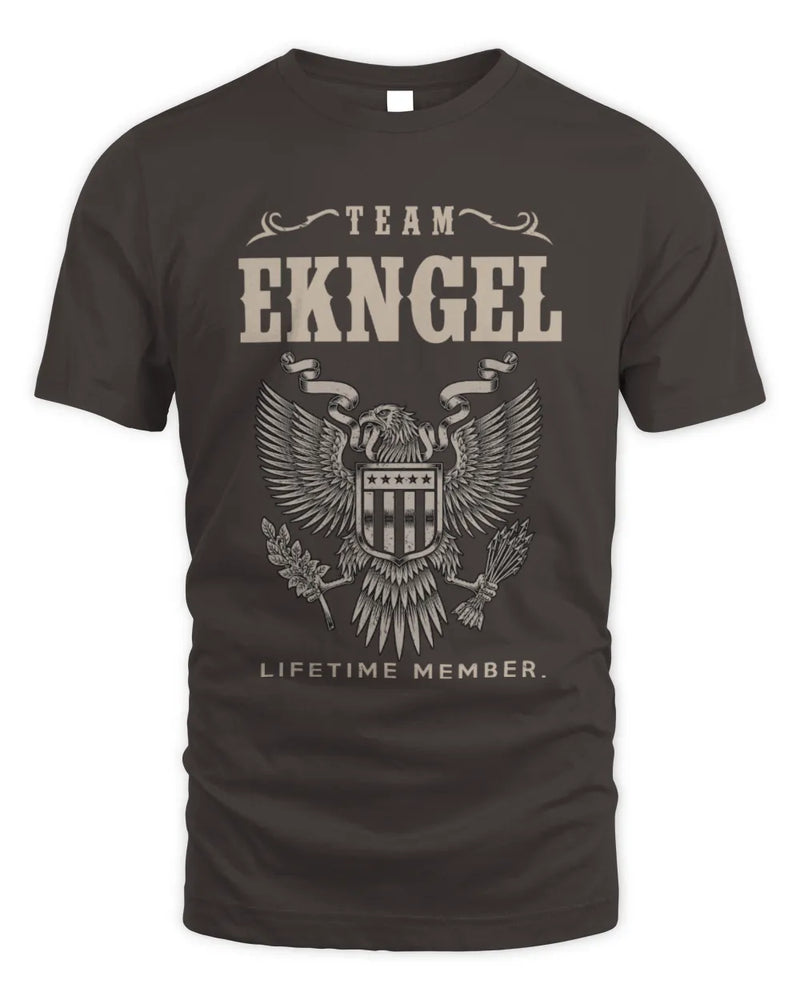 EKNGEL TP06-K82 – Personalized Classic Style Apparel “Team NAME Lifetime Member” - Unisex Standard T-Shirt - Dark Chocolate