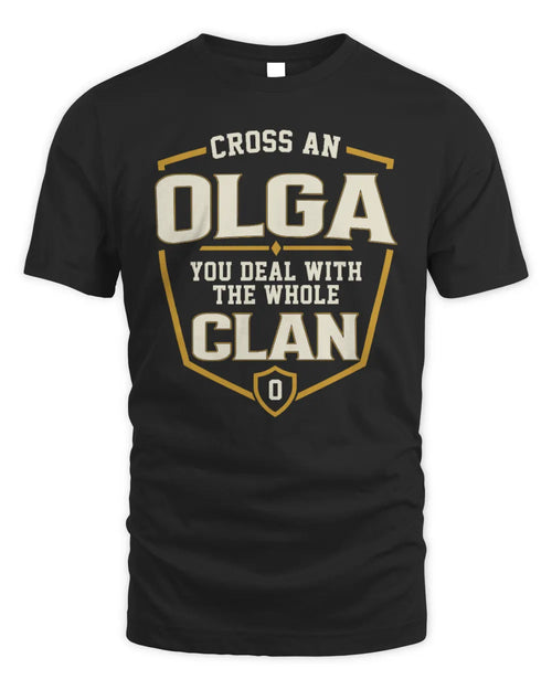 OLGA NT1-K008 Cross A/An NAME, You Deal With the Whole Clan | Personalized Vintage T-Shirt - Unisex Standard T-Shirt - Black