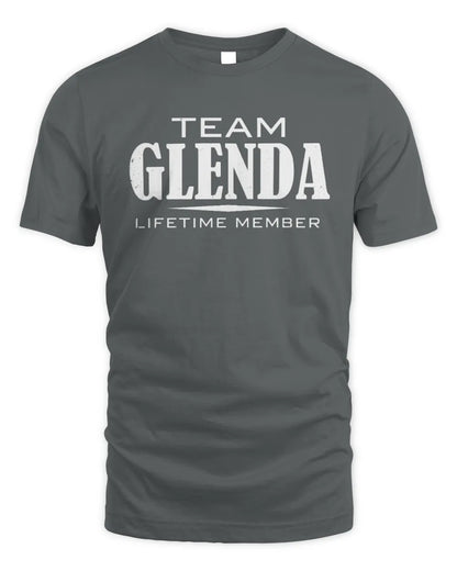 GLENDA BL62-K4-128 - Personalized “Team NAME Lifetime Member” - Unisex Standard T-Shirt - Charcoal