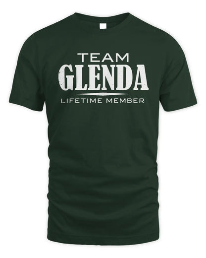GLENDA BL62-K4-128 - Personalized “Team NAME Lifetime Member” - Unisex Standard T-Shirt - Forest Green