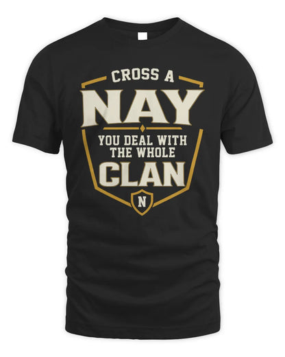 NAY NT1-K008 Cross A/An NAME, You Deal With the Whole Clan | Personalized Vintage T-Shirt - Unisex Standard T-Shirt - Black