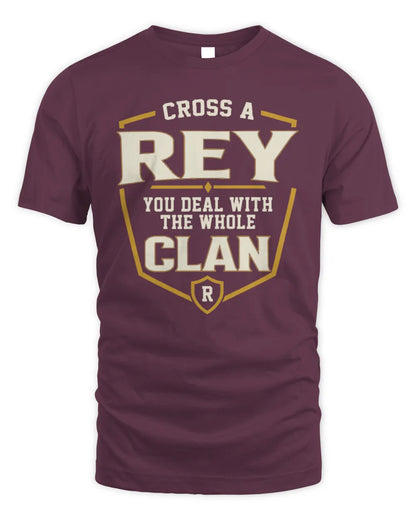 REY NT1-K008 Cross A/An NAME, You Deal With the Whole Clan | Personalized Vintage T-Shirt - Unisex Standard T-Shirt - Maroon