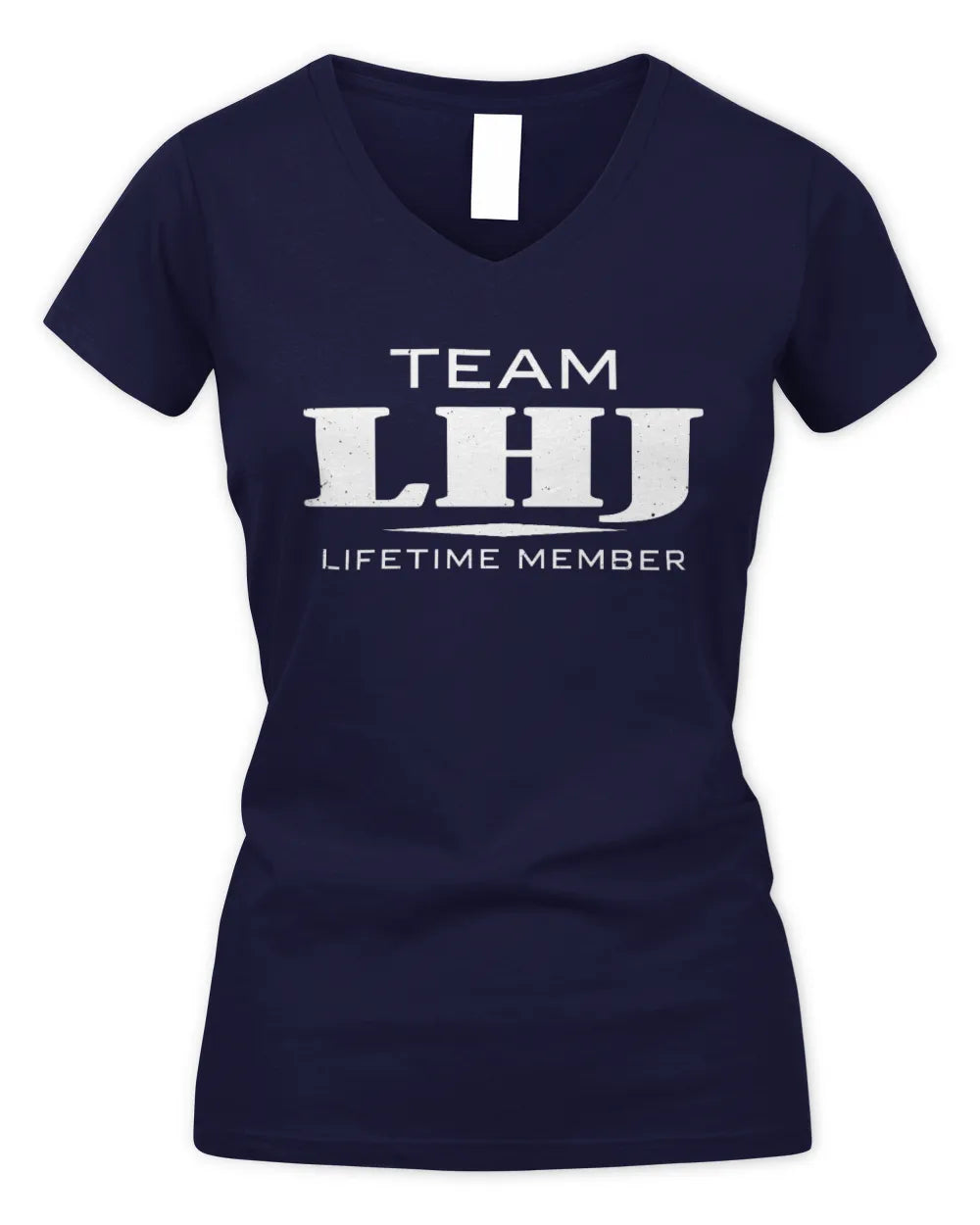 LHJ BL62-K4-128 - Personalized “Team NAME Lifetime Member” - Women's V-Neck T-Shirt - Navy