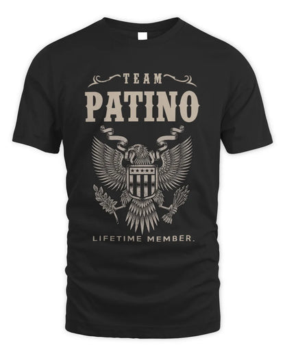 PATINO TP06-K82 – Personalized Classic Style Apparel “Team NAME Lifetime Member” - Unisex Standard T-Shirt - Black