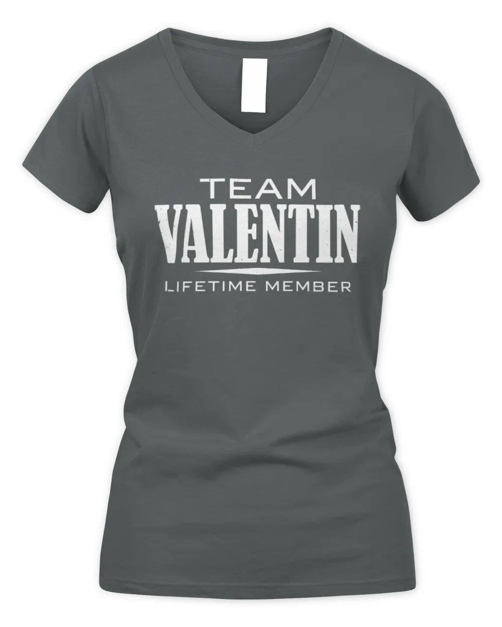 VALENTIN BL62-K4-128 - Personalized “Team NAME Lifetime Member” - Women's V-Neck T-Shirt - Charcoal