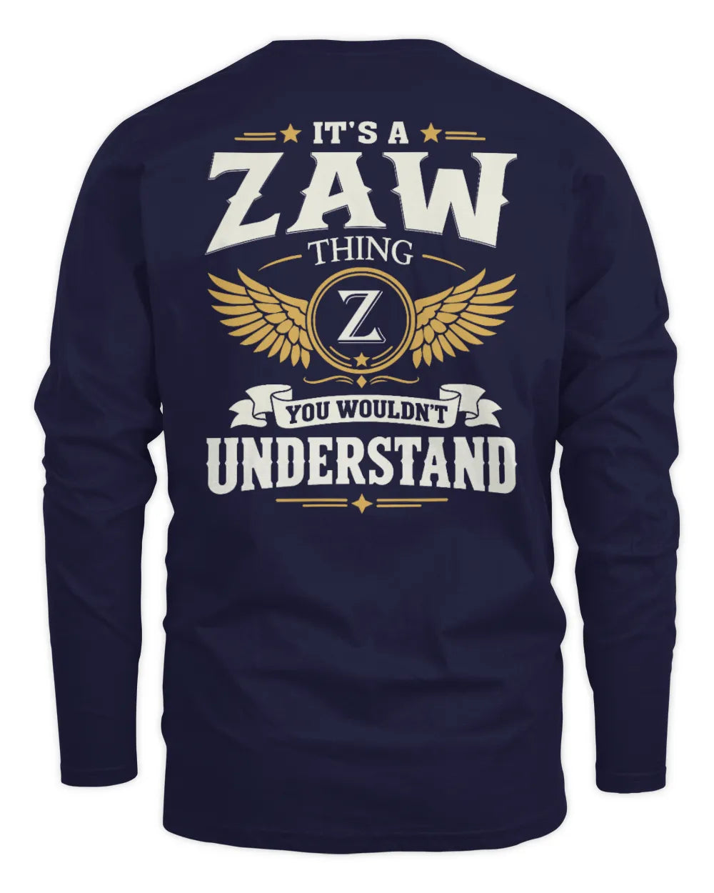 ZAW KT06-M008 It’s a [NAME] Thing – You Wouldn’t Understand | Personalized Vintage T-Shirt - Men's Long Sleeved T-Shirt - Navy
