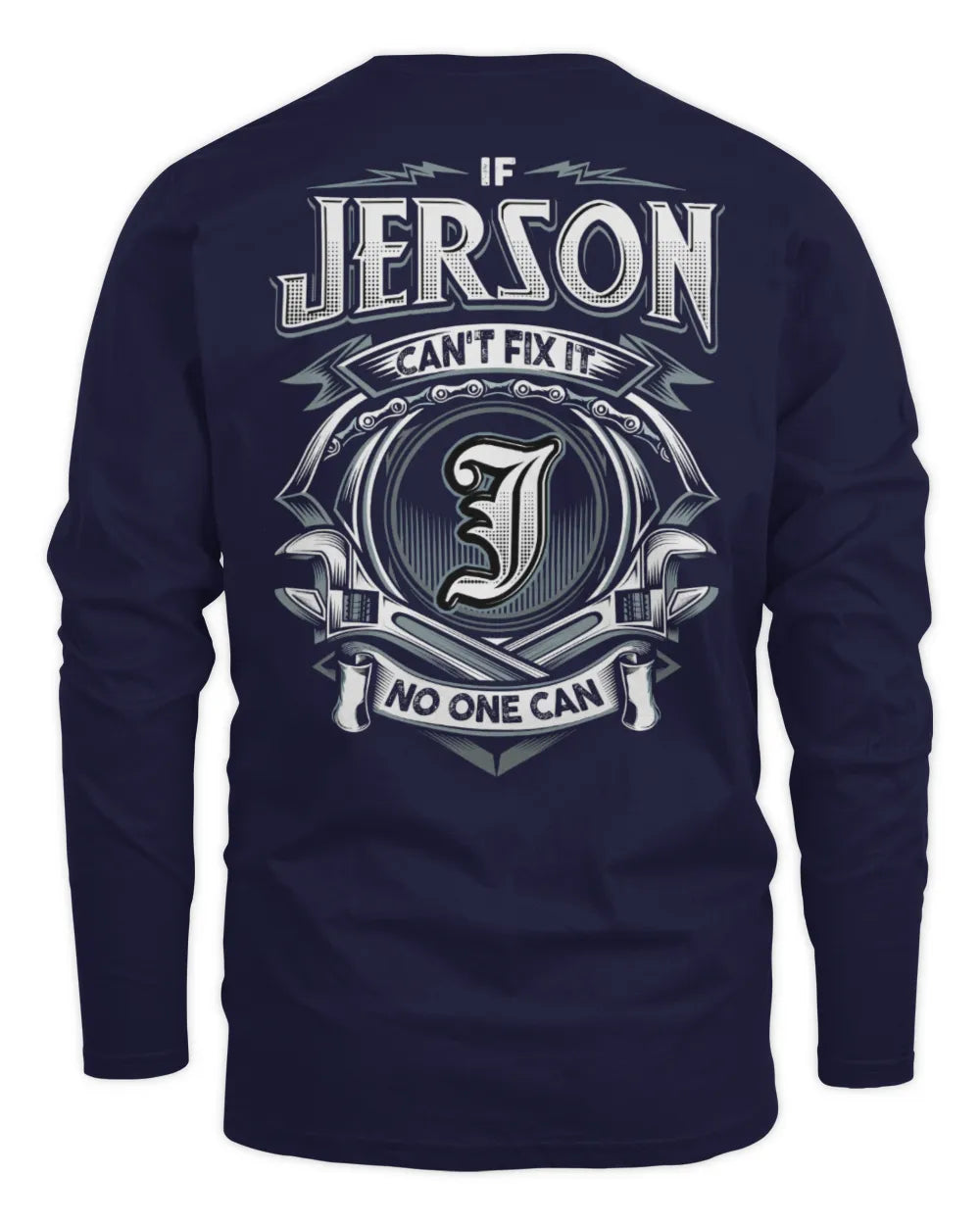 JERSON AP81-K4-626 - Personalized Ahmed Quote Apparel “If Ahmed Can't Fix It, No One Can” - Men's Long Sleeved T-Shirt - Navy