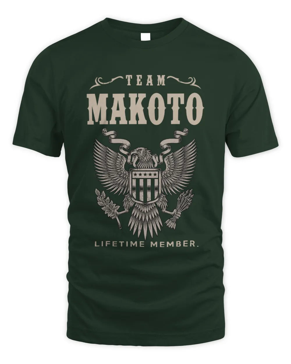 MAKOTO TP06-K82 – Personalized Classic Style Apparel “Team NAME Lifetime Member” - Unisex Standard T-Shirt - Forest Green