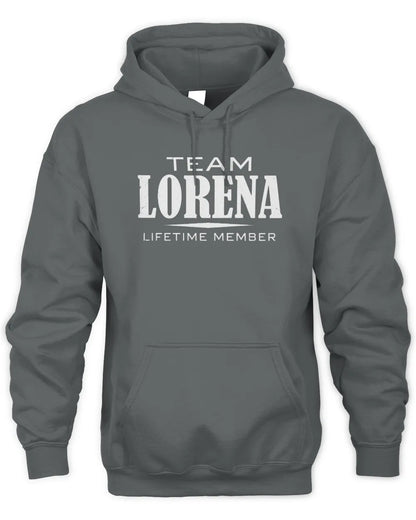 LORENA BL62-K4-128 - Personalized “Team NAME Lifetime Member” - Unisex Hoodie - Charcoal