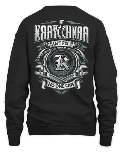 KAAYCCHNAA AP81-K4-626 - Personalized Ahmed Quote Apparel “If Ahmed Can't Fix It, No One Can” - Unisex Sweatshirt - Black