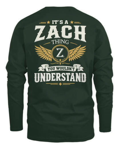 ZACH KT06-M008 It’s a [NAME] Thing – You Wouldn’t Understand | Personalized Vintage T-Shirt - Men's Long Sleeved T-Shirt - Forest Green