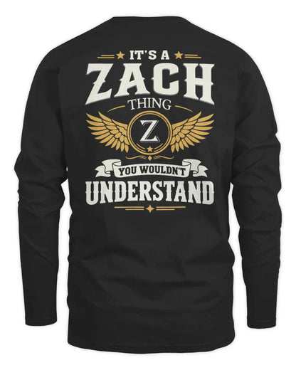 ZACH KT06-M008 It’s a [NAME] Thing – You Wouldn’t Understand | Personalized Vintage T-Shirt - Men's Long Sleeved T-Shirt - Black