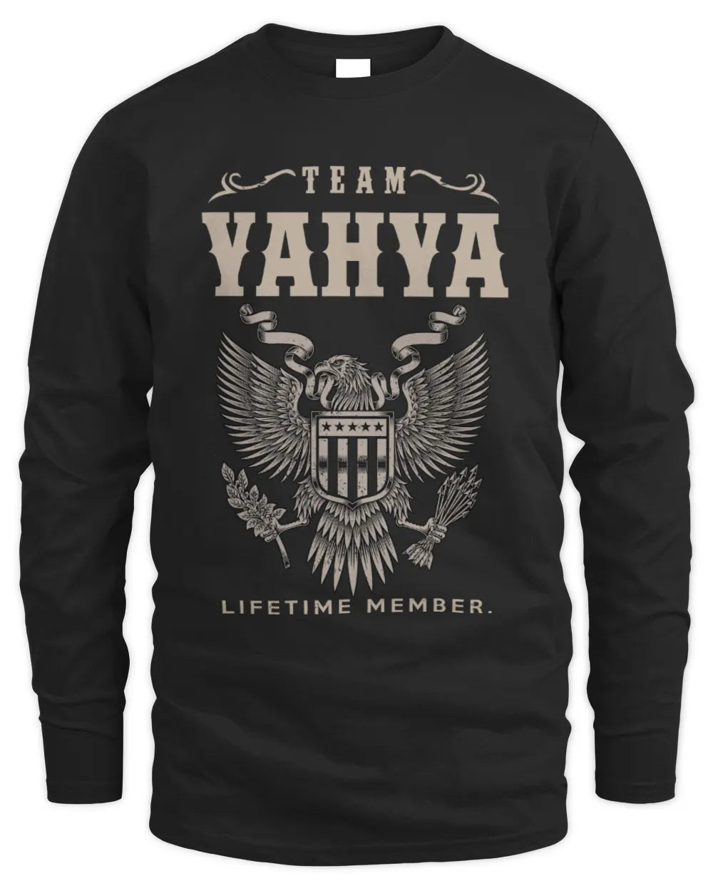 YAHYA TP06-K82 – Personalized Classic Style Apparel “Team NAME Lifetime Member” - Men's Long Sleeved T-Shirt - Black