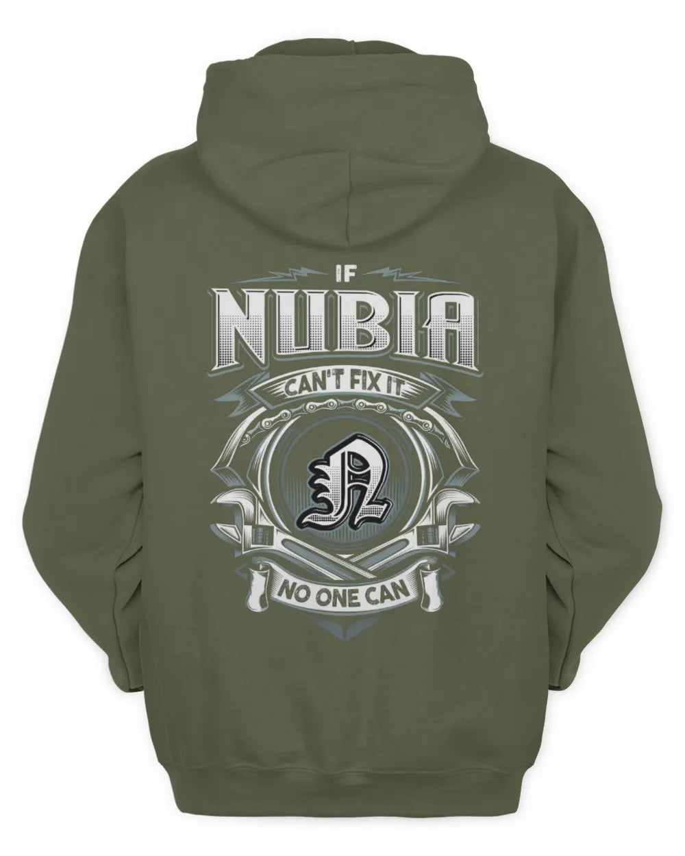 NUBIA AP81-K4-626 - Personalized Ahmed Quote Apparel “If Ahmed Can't Fix It, No One Can” - Unisex Hoodie - Military Green