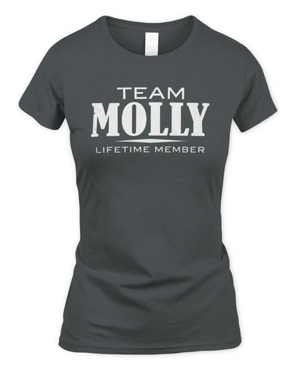 MOLLY BL62-K4-128 - Personalized “Team NAME Lifetime Member” - Women's Standard T-Shirt - Charcoal