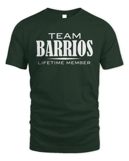 BARRIOS BL62-K4-128 - Personalized “Team NAME Lifetime Member” - Unisex Standard T-Shirt - Forest Green