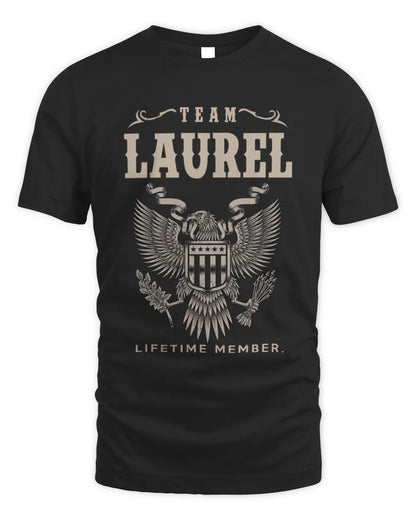 LAUREL TP06-K82 – Personalized Classic Style Apparel “Team NAME Lifetime Member” - Unisex Standard T-Shirt - Black