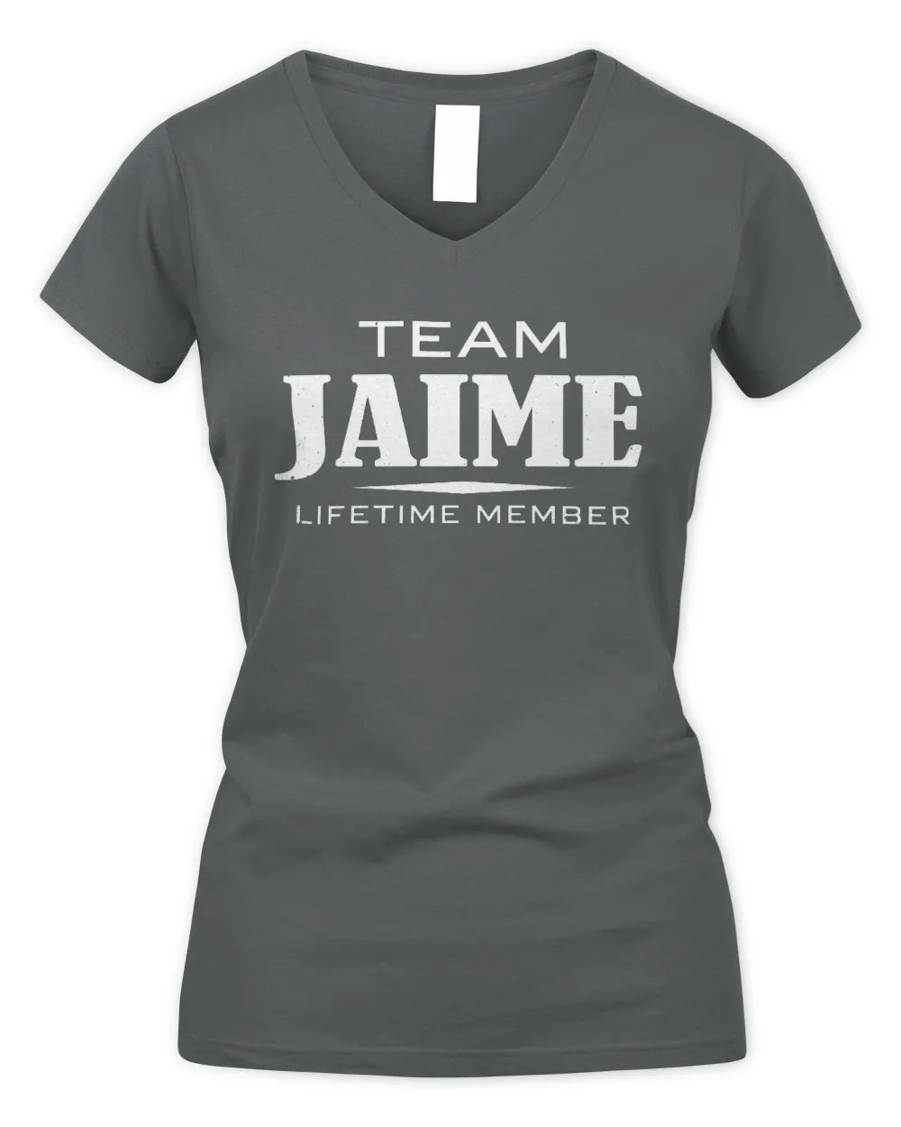 JAIME BL62-K4-128 - Personalized “Team NAME Lifetime Member” - Women's V-Neck T-Shirt - Charcoal