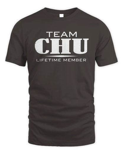 CHU BL62-K4-128 - Personalized “Team NAME Lifetime Member” - Unisex Standard T-Shirt - Dark Chocolate