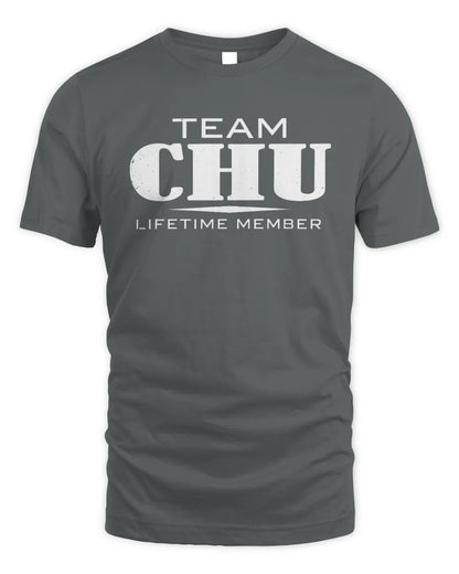 CHU BL62-K4-128 - Personalized “Team NAME Lifetime Member” - Unisex Standard T-Shirt - Charcoal