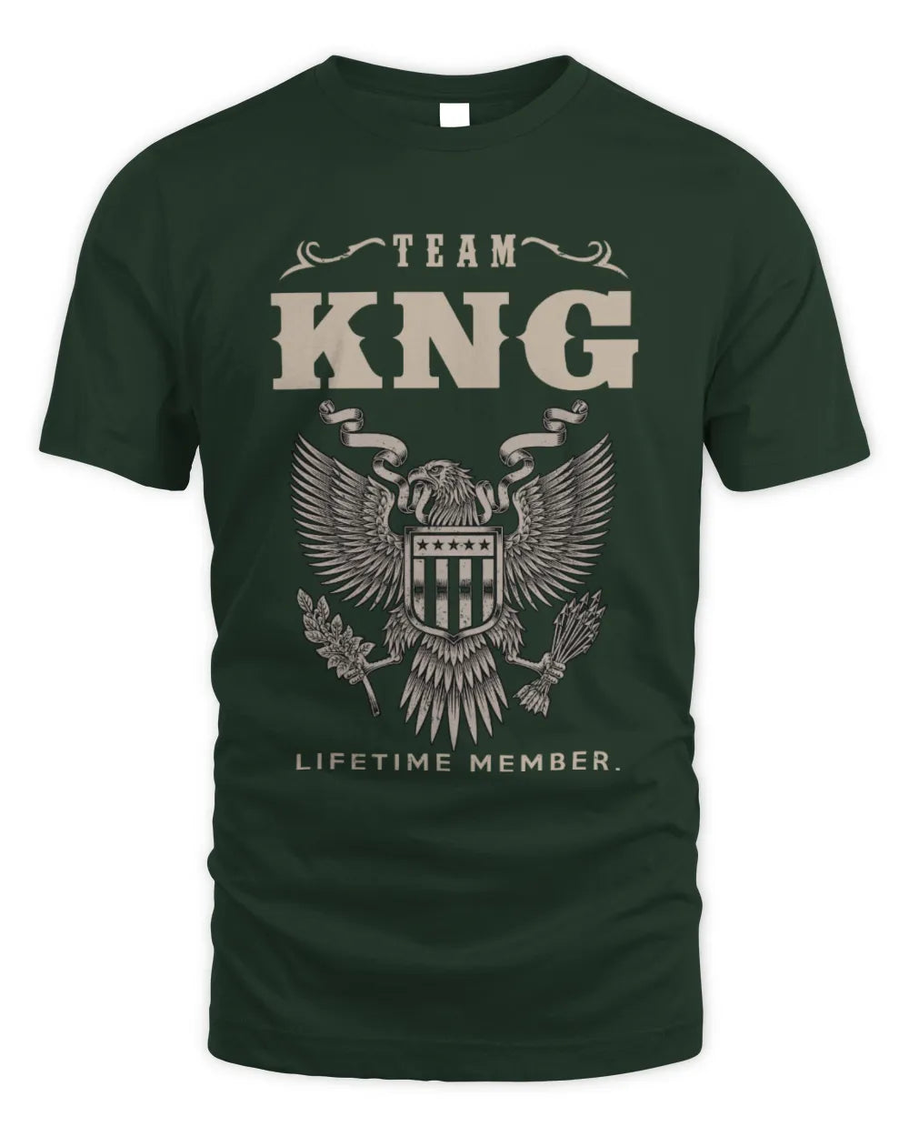 KNG TP06-K82 – Personalized Classic Style Apparel “Team NAME Lifetime Member” - Unisex Standard T-Shirt - Forest Green