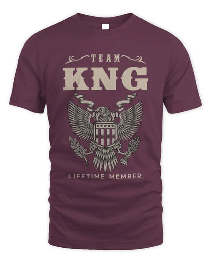 KNG TP06-K82 – Personalized Classic Style Apparel “Team NAME Lifetime Member” - Unisex Standard T-Shirt - Maroon