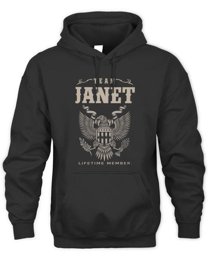 JANET TP06-K82 – Personalized Classic Style Apparel “Team NAME Lifetime Member” - Unisex Hoodie - Black