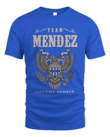 MENDEZ TP06-K82 – Personalized Classic Style Apparel “Team NAME Lifetime Member” - Unisex Standard T-Shirt - Royal