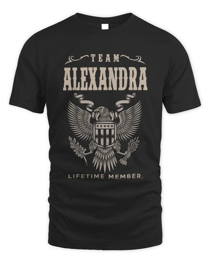 ALEXANDRA TP06-K82 – Personalized Classic Style Apparel “Team NAME Lifetime Member” - Unisex Standard T-Shirt - Black
