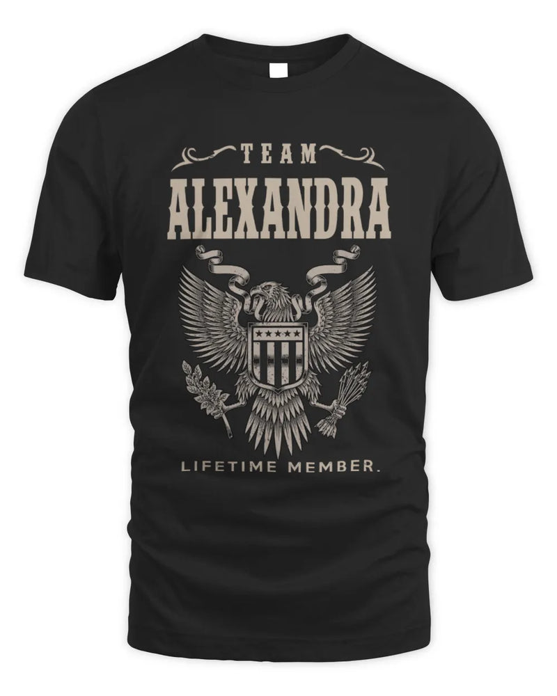 ALEXANDRA TP06-K82 – Personalized Classic Style Apparel “Team NAME Lifetime Member” - Unisex Standard T-Shirt - Black