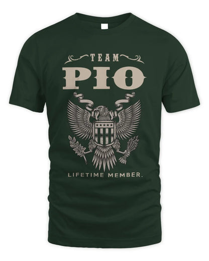 PIO TP06-K82 – Personalized Classic Style Apparel “Team NAME Lifetime Member” - Unisex Standard T-Shirt - Forest Green