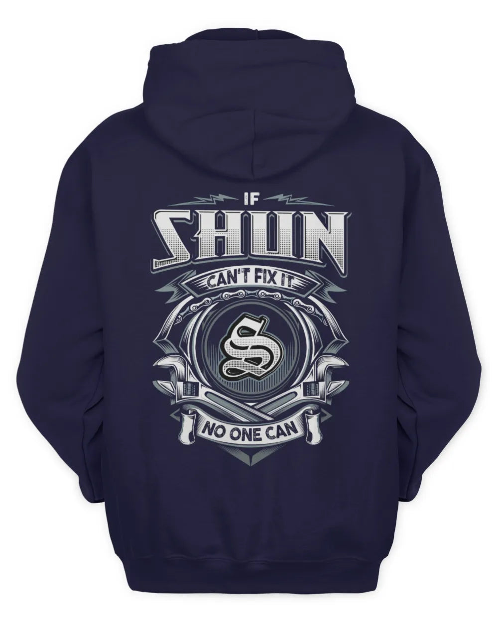 SHUN AP81-K4-626 - Personalized Ahmed Quote Apparel “If Ahmed Can't Fix It, No One Can” - Unisex Hoodie - Navy