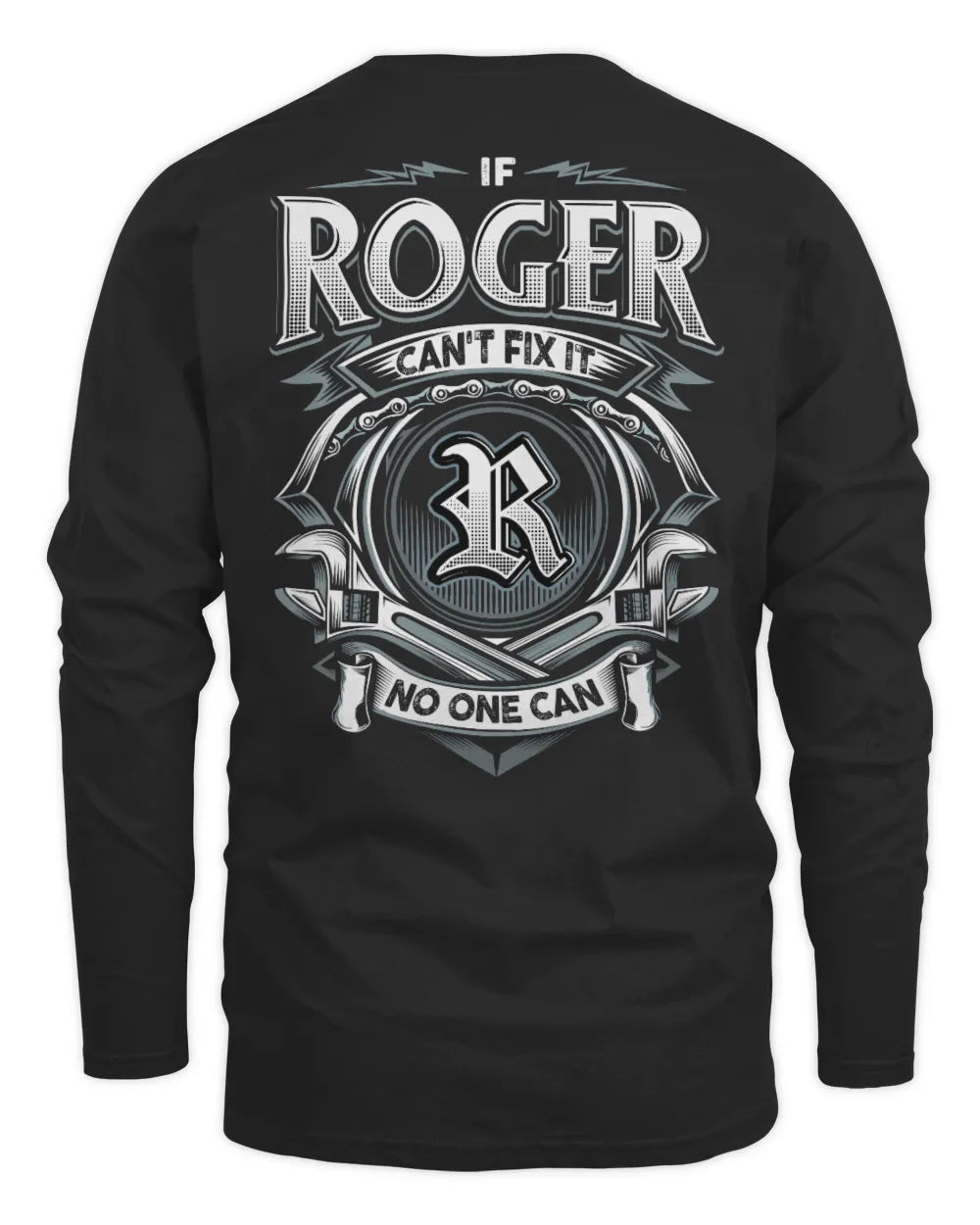 ROGER AP81-K4-626 - Personalized Ahmed Quote Apparel “If Ahmed Can't Fix It, No One Can” - Men's Long Sleeved T-Shirt - Black