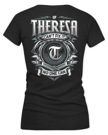 THERESA AP81-K4-626 - Personalized Ahmed Quote Apparel “If Ahmed Can't Fix It, No One Can” - Women's V-Neck T-Shirt - Black