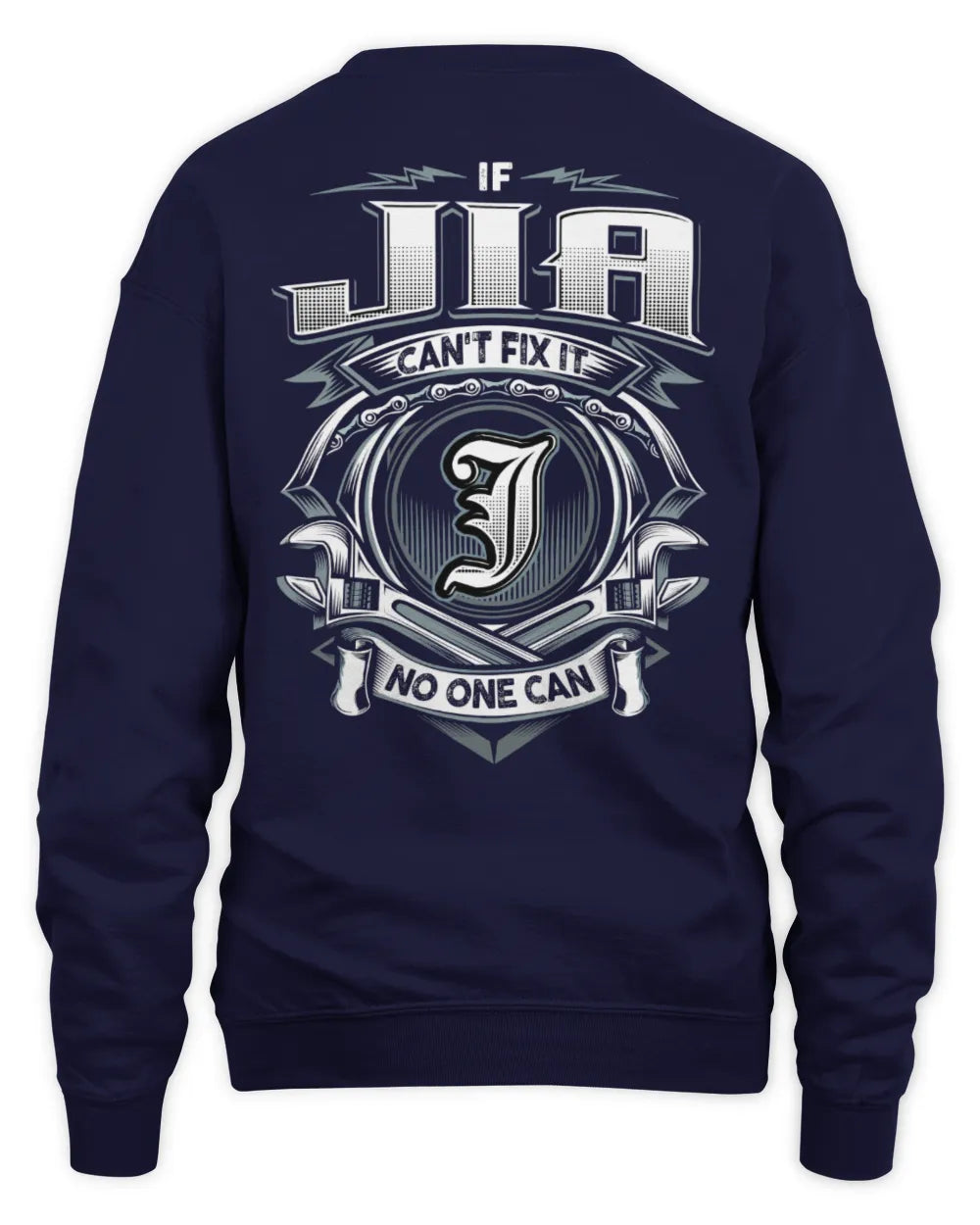 JIA AP81-K4-626 - Personalized Ahmed Quote Apparel “If Ahmed Can't Fix It, No One Can” - Unisex Sweatshirt - Navy