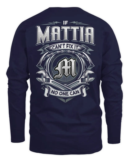 MATTIA AP81-K4-626 - Personalized Ahmed Quote Apparel “If Ahmed Can't Fix It, No One Can” - Men's Long Sleeved T-Shirt - Navy