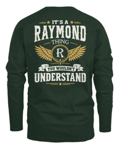 RAYMOND KT06-M008 It’s a [NAME] Thing – You Wouldn’t Understand | Personalized Vintage T-Shirt - Men's Long Sleeved T-Shirt - Forest Green
