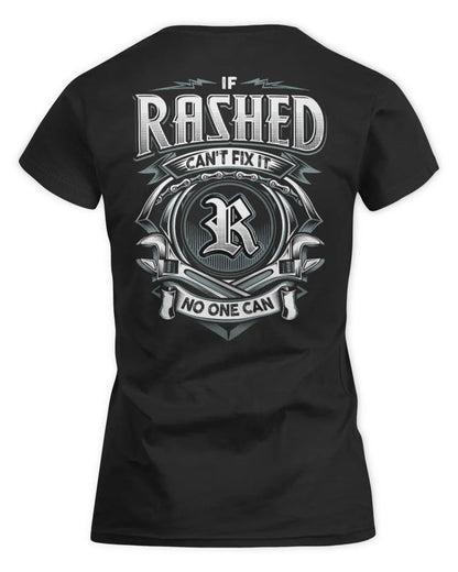 RASHED AP81-K4-626 - Personalized Ahmed Quote Apparel “If Ahmed Can't Fix It, No One Can” - Women's Standard T-Shirt - Black