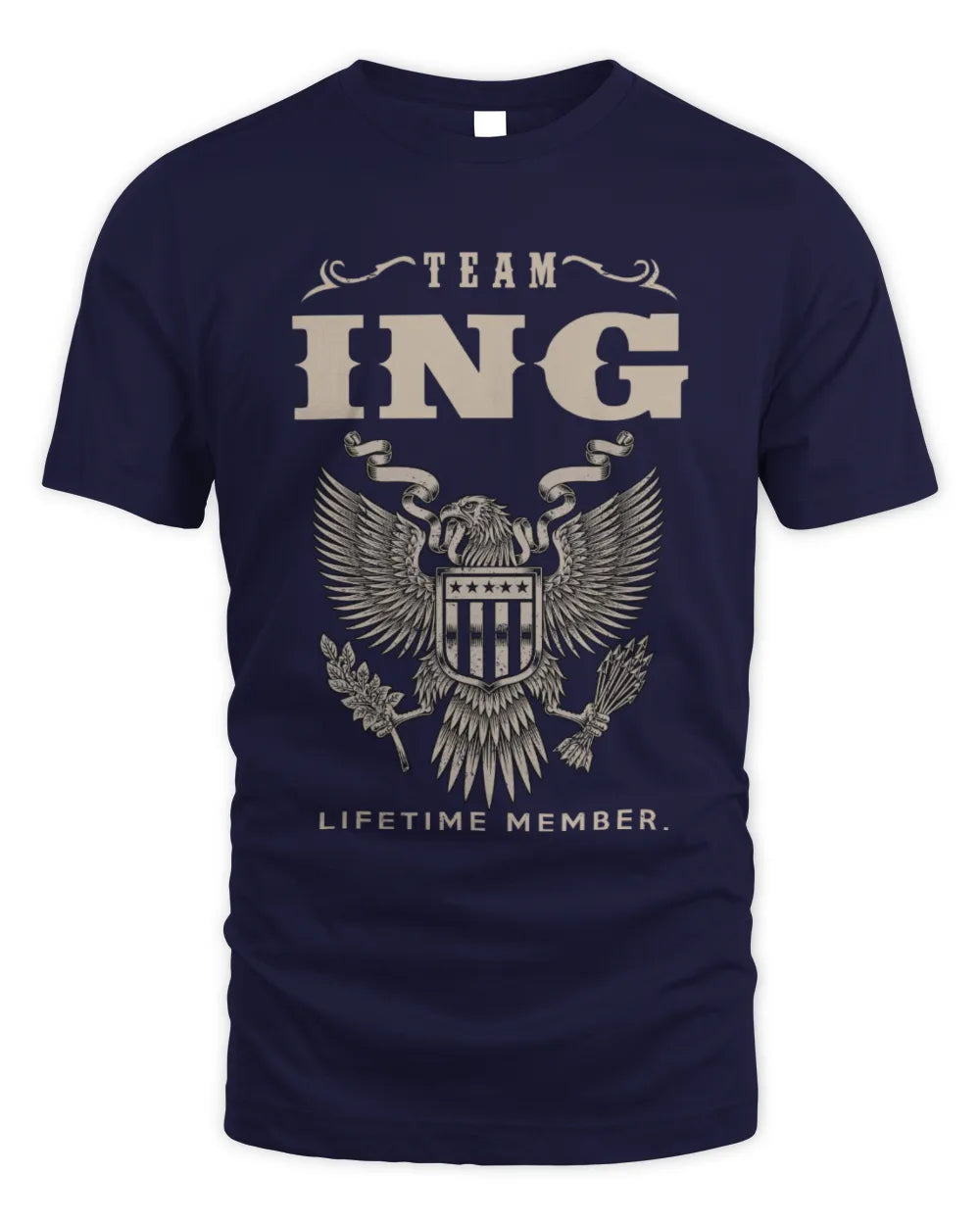 ING TP06-K82 – Personalized Classic Style Apparel “Team NAME Lifetime Member” - Unisex Standard T-Shirt - Navy