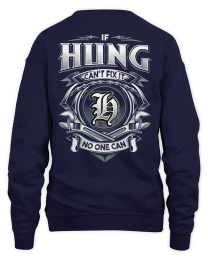HUNG AP81-K4-626 - Personalized Ahmed Quote Apparel “If Ahmed Can't Fix It, No One Can” - Unisex Sweatshirt - Navy